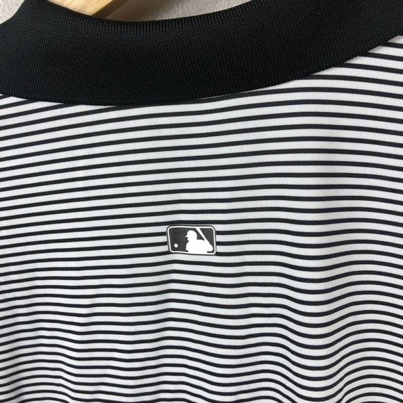 Nike Men's Black & White MLB Victory Mini Stripe Polo -XL - Picture 4 of 5